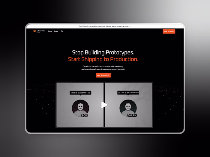 CoralOS Cloud - Landing Page