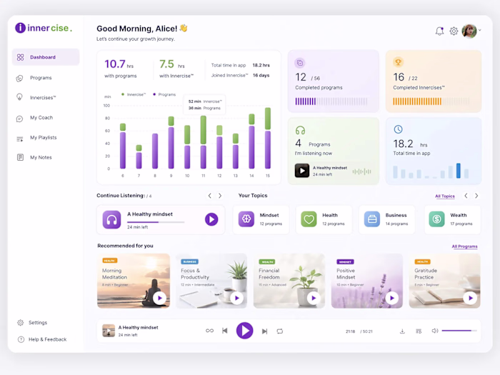 Innercise — Personal Growth Dashboard