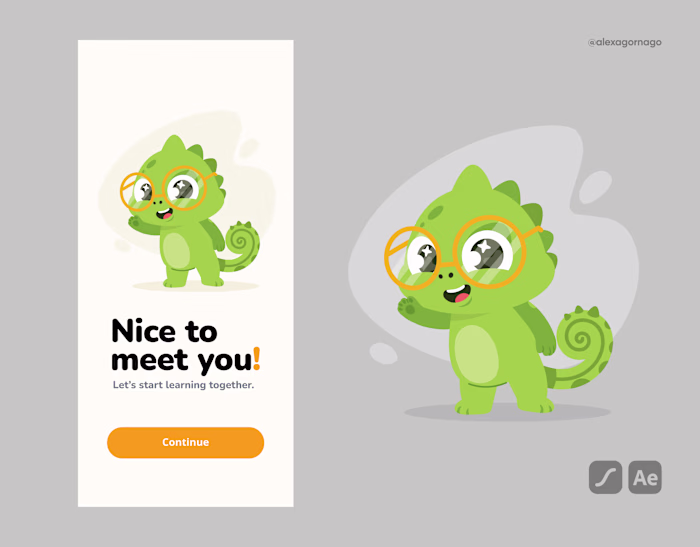 Chameleon Mascot for Learning App