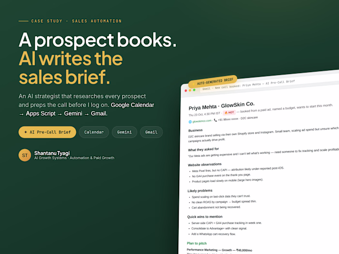AI Pre-Call Brief — Sales Prep Automation
