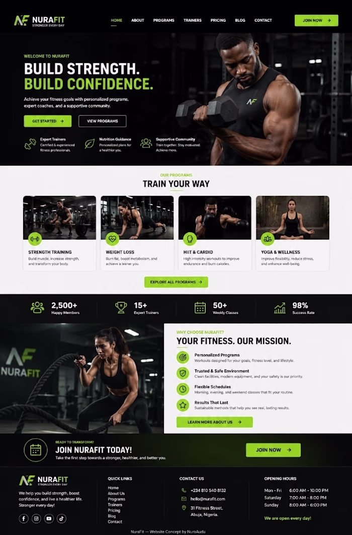 Modern Fitness & Wellness Website