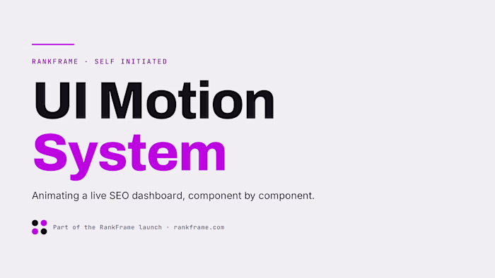 RankFrame · UI Motion System