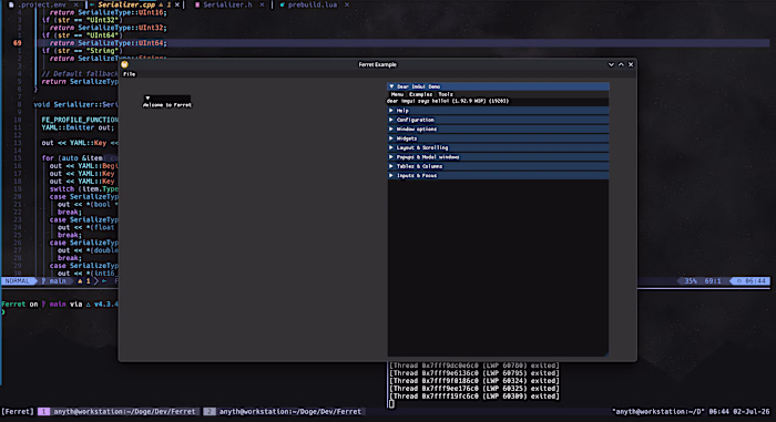 An application framework utilized for