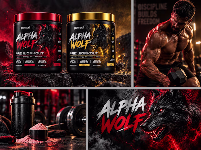 PUMPD Alpha Wolf Pre-Workout | Supplement Packaging & Label Desi
