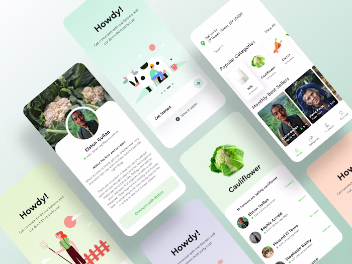 Connect with Farmer Mobile App UI