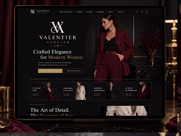Valentier Atelier Brand Concept and Ecommerce Project
