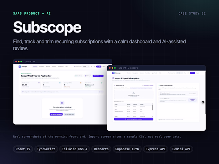 Subscope: Subscription Tracker with AI Savings Advisor