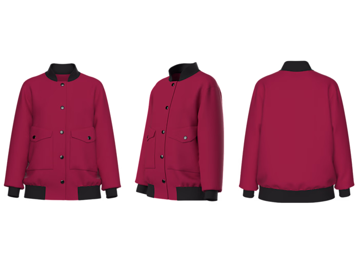 Oversized Bomber Jacket — 3D