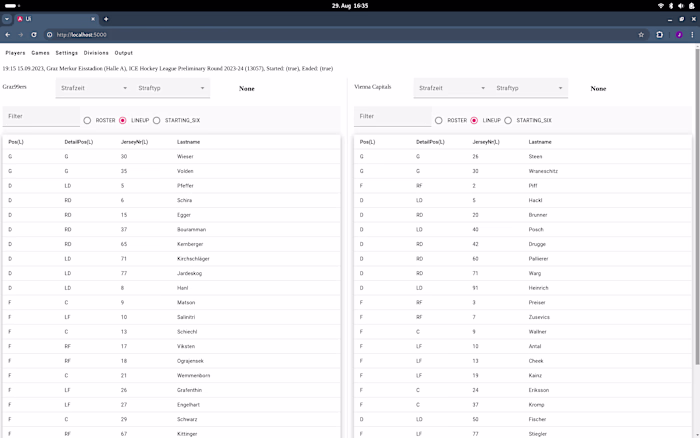 Sports Statistics Application for Live Video Productions