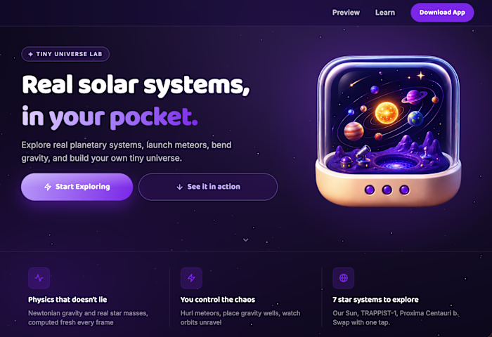 Tiny Universe Lab: Interactive Astronomy Sandbox