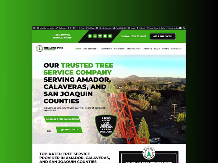 Local Service Website Design with Elementor