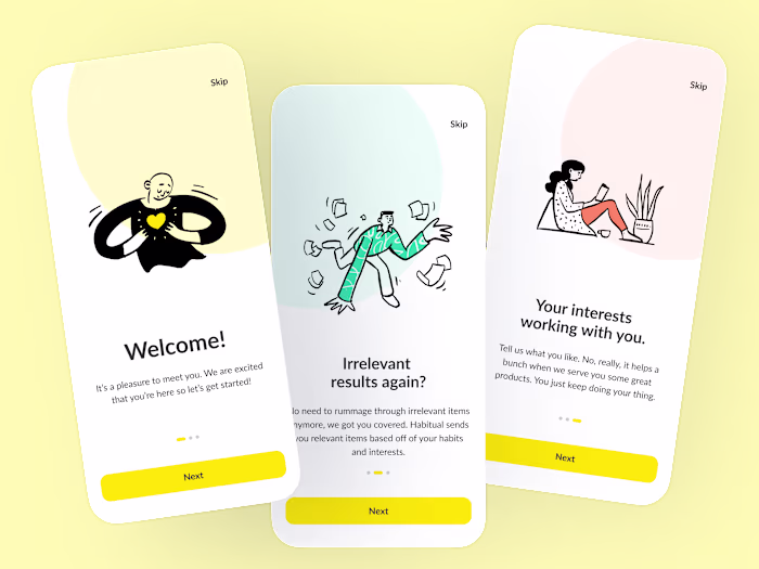 Onboarding pages