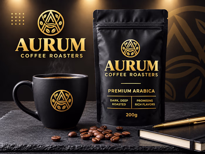 Aurum Coffee Roasters - Luxury Brand Identity & Packaging Design