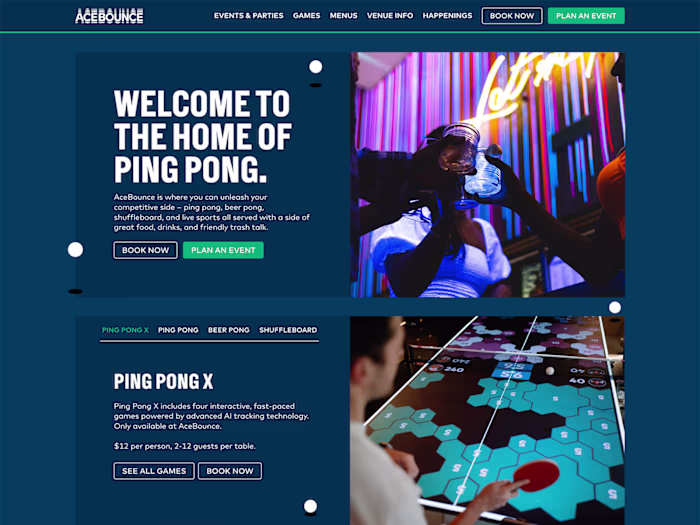WordPress Elementor Web Development - Entertainment Venue