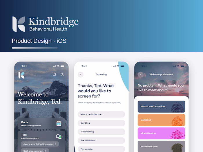 iOS App Design for Kindbridge Behavioral Health
