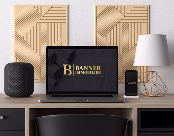 Logo design & Brand indentity - "BANNER IMMOBILIEN"