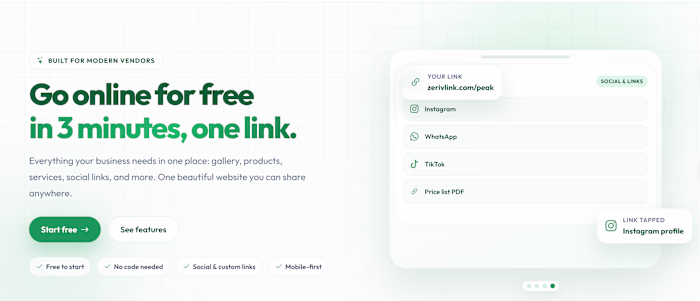 Zeriv — Turning a Link in Bio Into a Storefront