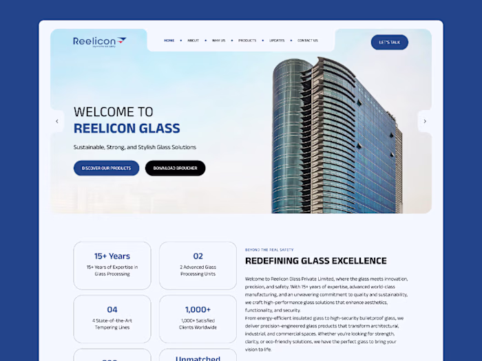 Figma to Webflow Website Design & Development for Reelicon Glass
