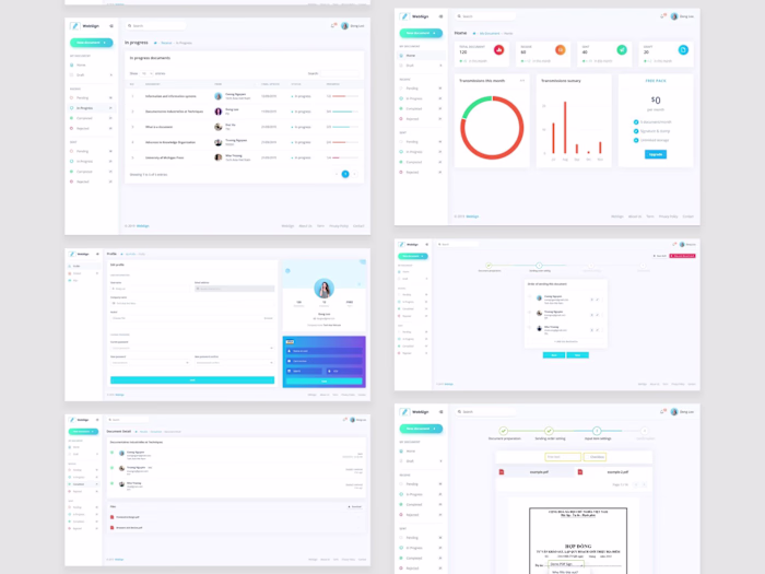 Front-End Development: Sign PDF online - Manager sent, received