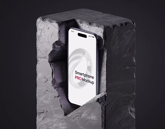 Smartphone Mockup - Concrete Block