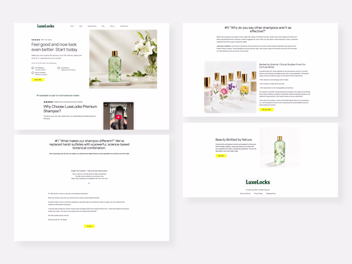 Shopify landing page for ads made in pagedeck, faster loads ...