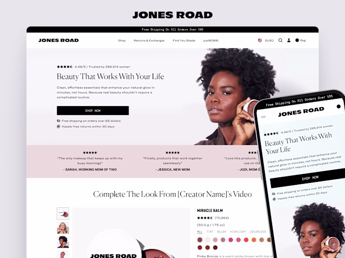Jones Road Beauty Multi-Product Landing Page