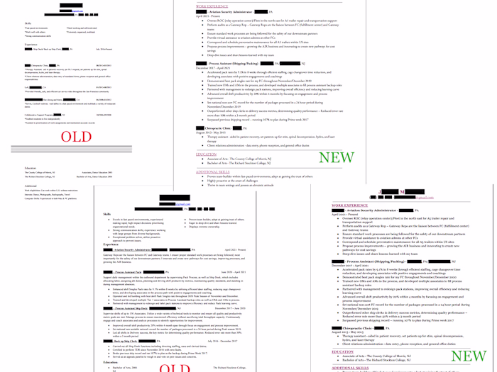 Resume Editing & Rewriting
