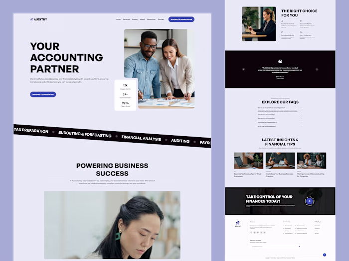 Finance & Accounting Website Design - Auditry