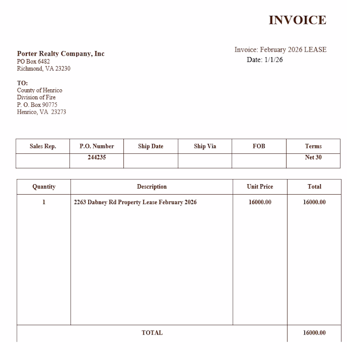 Client Invoice - Sample: Shows