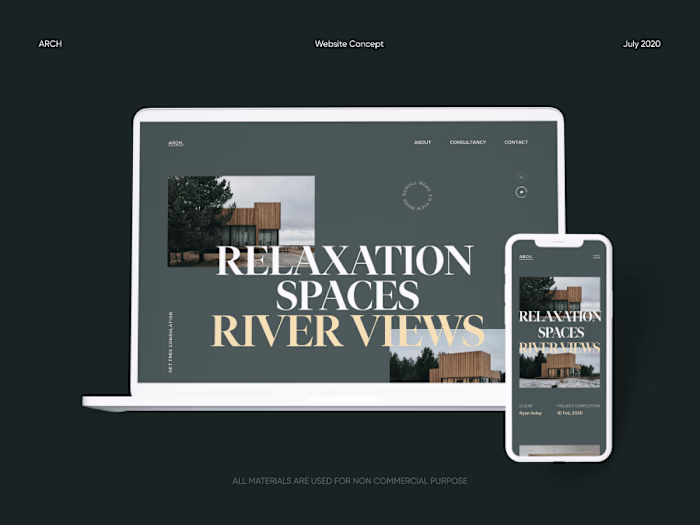 Arch - Residential Showcase Website Concept