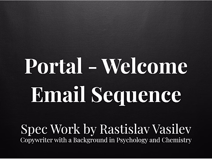 Portal - Welcome Email Sequence;