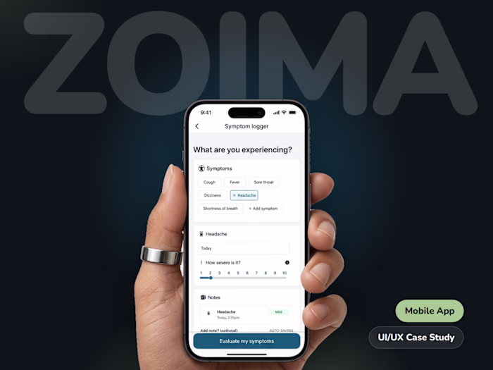 Zoima | AI Health & Wellness UX/UI Case Study