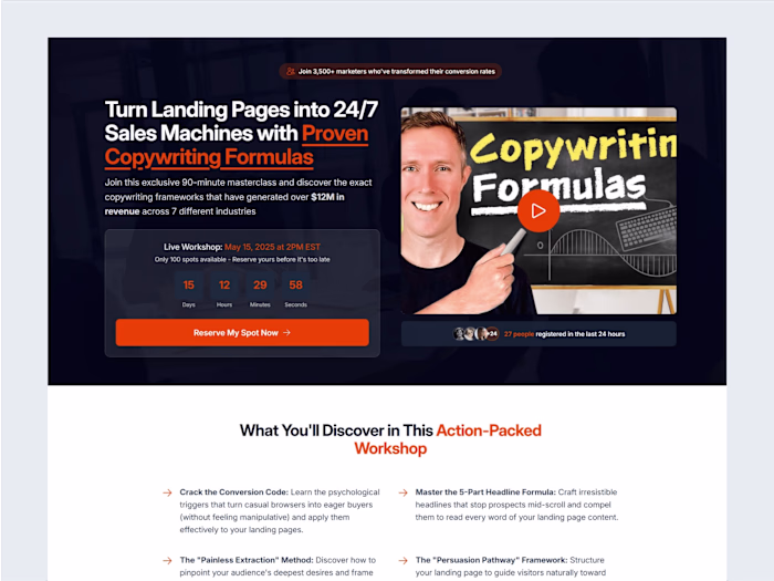 Lead Generation Landing Page for Webinar