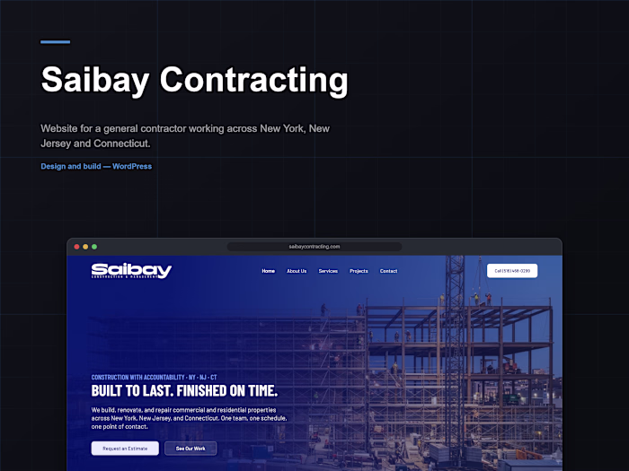 Website for a general contractor