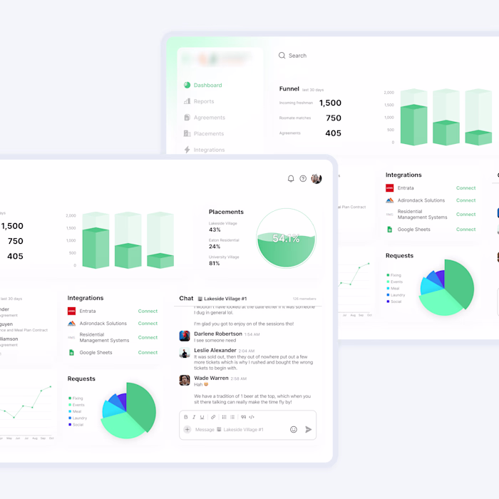 Roomaters dashboard design