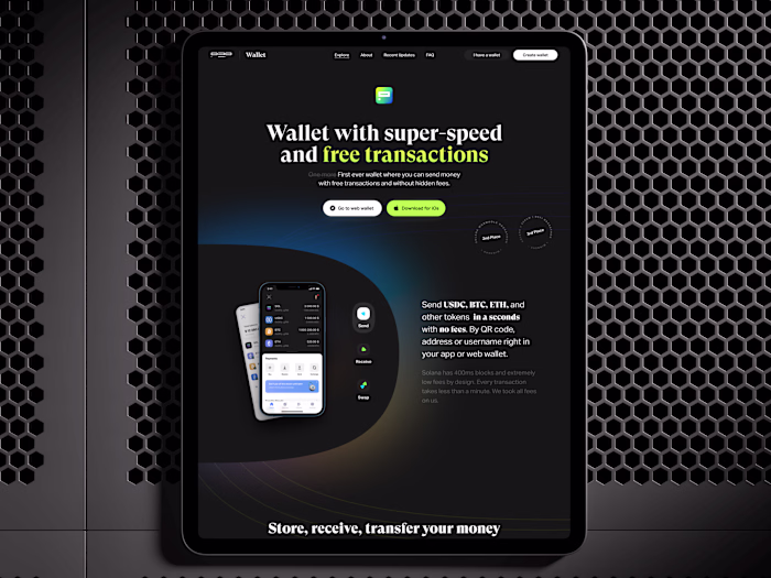 P2P Wallet Landing page