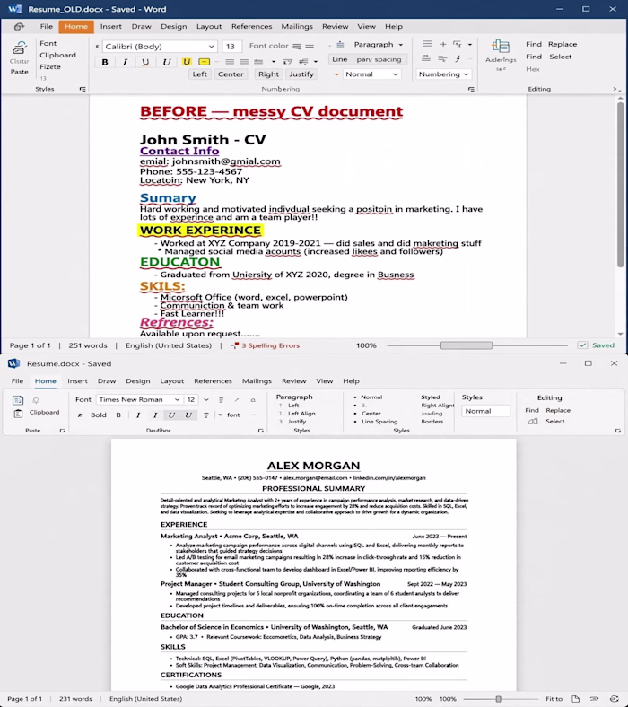 📄 Your CV should present