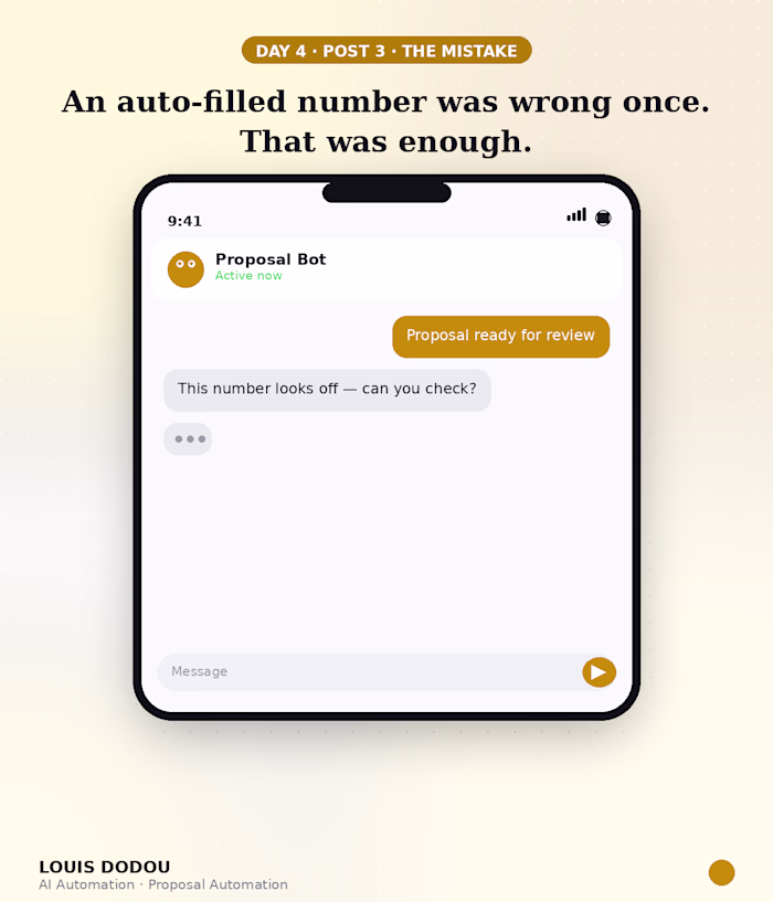 An auto-filled number was wrong