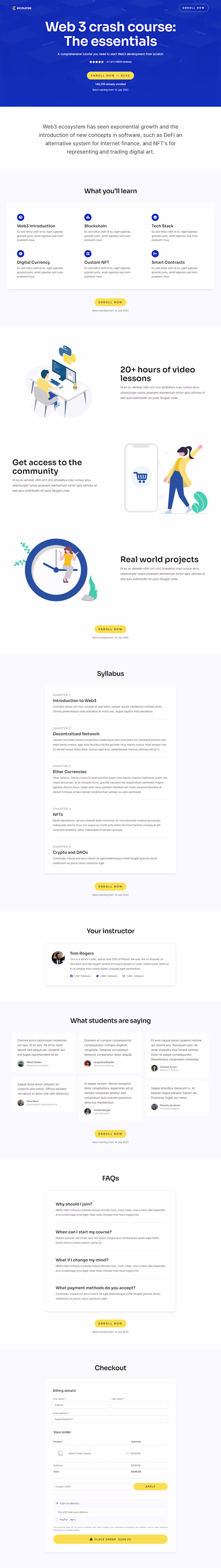 Course Landing page Development 