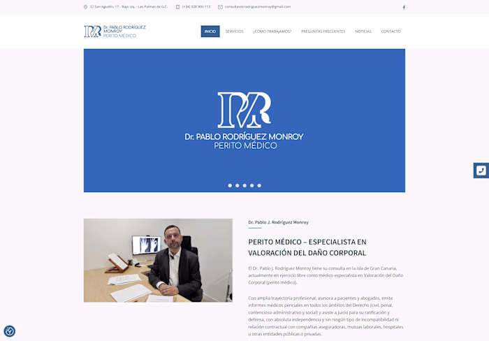 Efficient WordPress site for a Gran Canaria medical expert