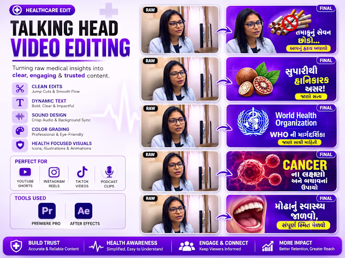 Edited a healthcare-focused talking-head video