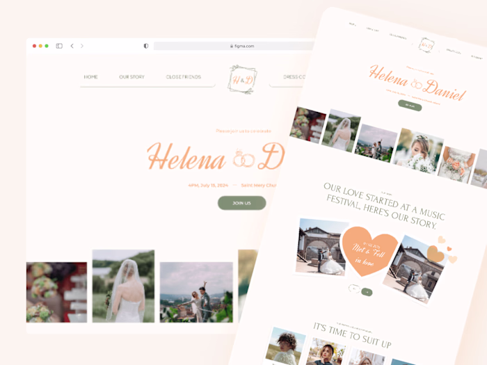 Beautifully crafted & modern wedding landing page