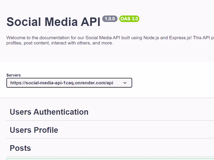 Social Media API