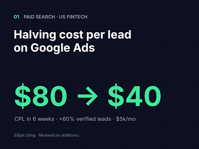 Halving cost per lead on Google Ads for a US fintech