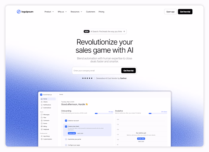 Sales Hero Section