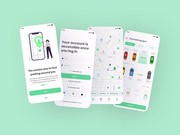 Car Parking App UI Design