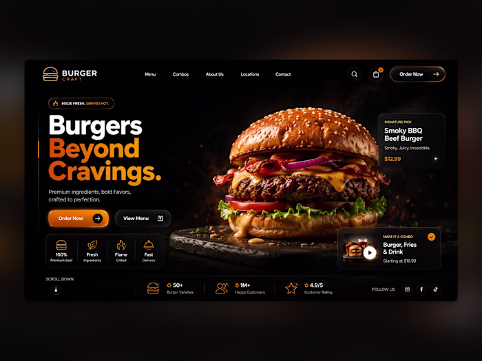 Hero Section for a Burger