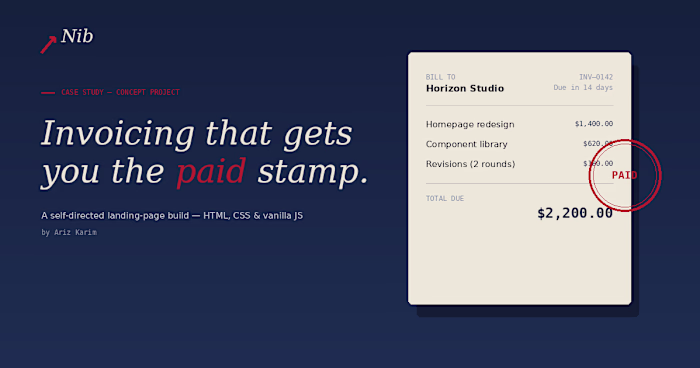 Nib — Invoicing Landing Page (Concept)