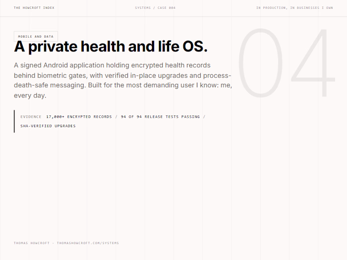 A private health and life OS