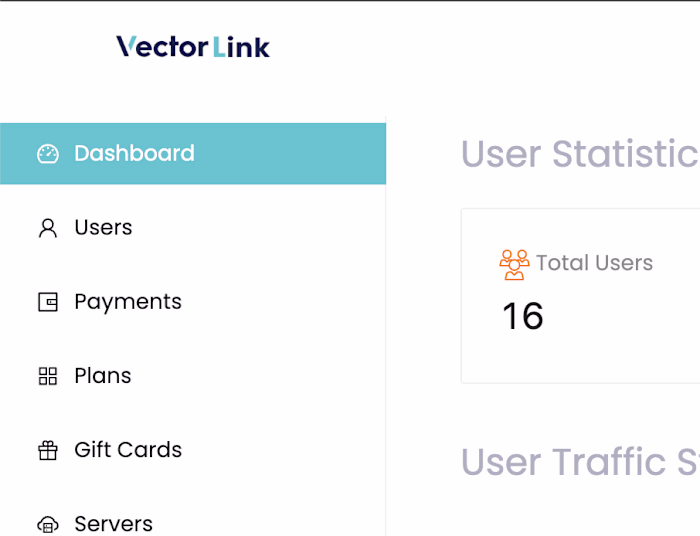 VectorLink Admin (Crypto based VPN Service)